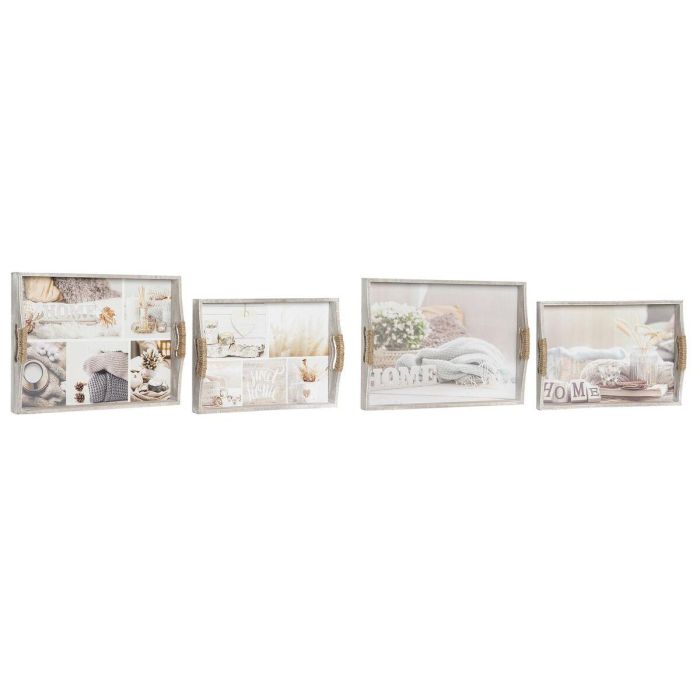 Bandeja Scandi DKD Home Decor Beige 30 x 6 x 40 cm Set de 2 (2 Unidades) 1