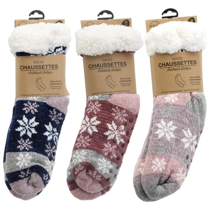 Sensly Calcetines Antideslizantes con Interior Sherpa para Pies Calientes y Suela Antideslizante 2 Sensly Calcetines Antideslizantes con Interior Sherpa para Pies Calientes y Suela Antideslizante 2