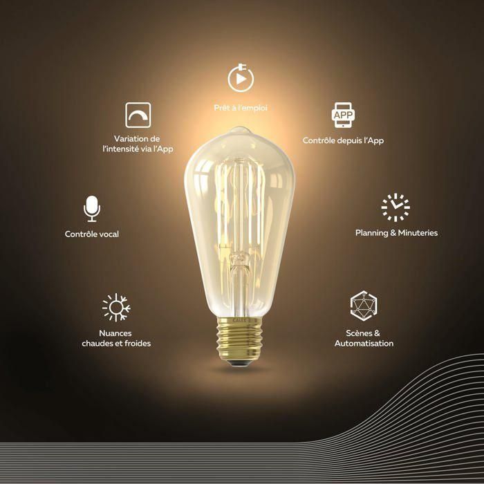 Bombillas conectadas de filamento LED Calex Edison ST64 ámbar E27 2 Bombillas conectadas de filamento LED Calex Edison ST64 ámbar E27 2
