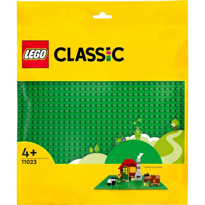 LEGO 11023 Classic Placa Base Verde 32x32 con Montantes para Construir, Ensamblar y Exhibir