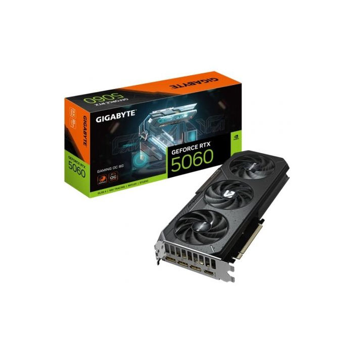 Gigabyte 9VN5060GO-00-G10 Tarjeta Gráfica GeForce RTX 5060 Gaming OC 8GB GDDR7 NVIDIA Blackwell DLSS 4 WINDFORCE PCI-E 5.0 Gigabyte 9VN5060GO-00-G10 Tarjeta Gráfica GeForce RTX 5060 Gaming OC 8GB GDDR7 NVIDIA Blackwell DLSS 4 WINDFORCE PCI-E 5.0