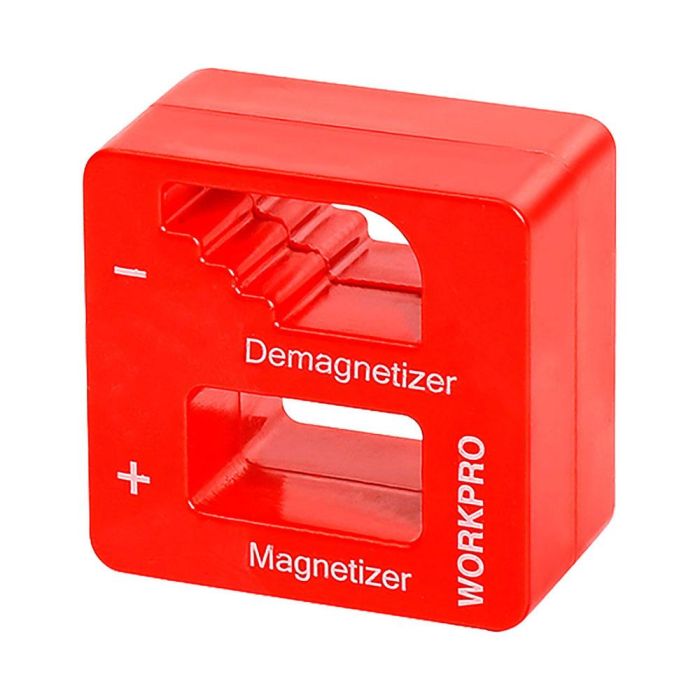 Workpro Magnetizador/Desmagnetizador para Herramientas Pequeñas Rojo 5x3x5cm - Imanta y Desimanta Destornilladores, Puntas