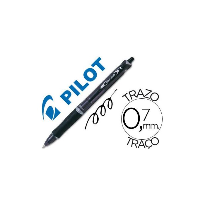 Boligrafo Pilot Acroball Negro Tinta Aceite Punta De Bola De 1,0 mm Retractil 10 unidades