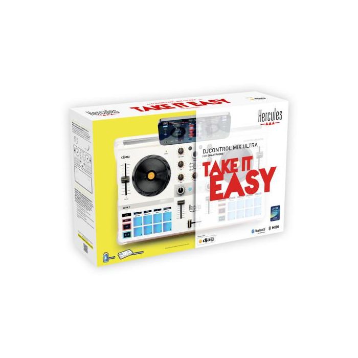 Hercules DJCONTROL MIX ULTRA Controladora DJ para Smartphone Android iOS con App djay, 10h Batería, 8 Pads, EQ, Faders, Jog Wheels Hercules DJCONTROL MIX ULTRA Controladora DJ para Smartphone Android iOS con App djay, 10h Batería, 8 Pads, EQ, Faders, Jog Wheels
