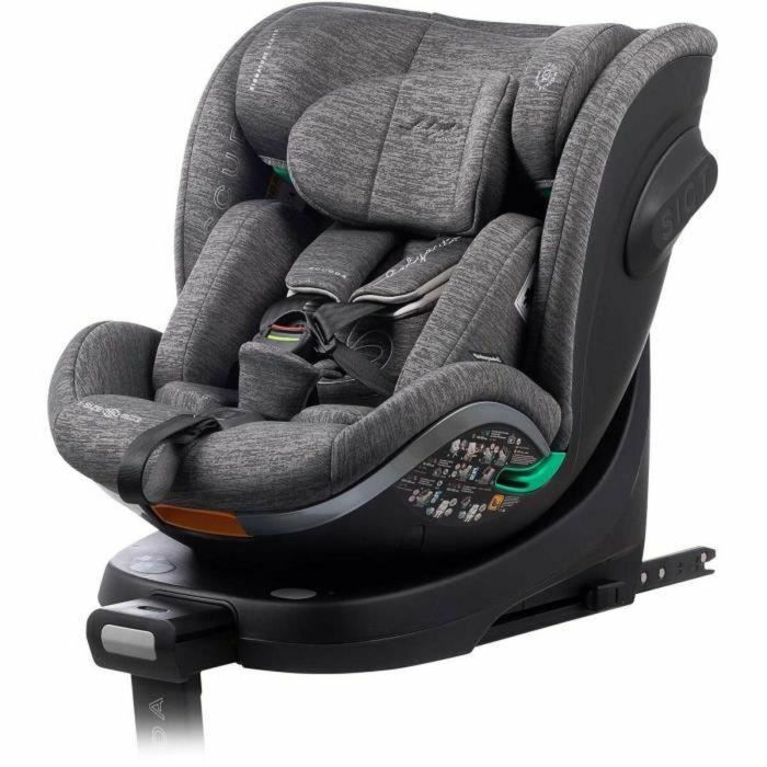 Babyauto BAB8435593702482 Silla de Coche Scudda Grey Dobby I-Size ISOFIX Giratoria 360° desde Nacimiento (0-36 kg) ECE R129