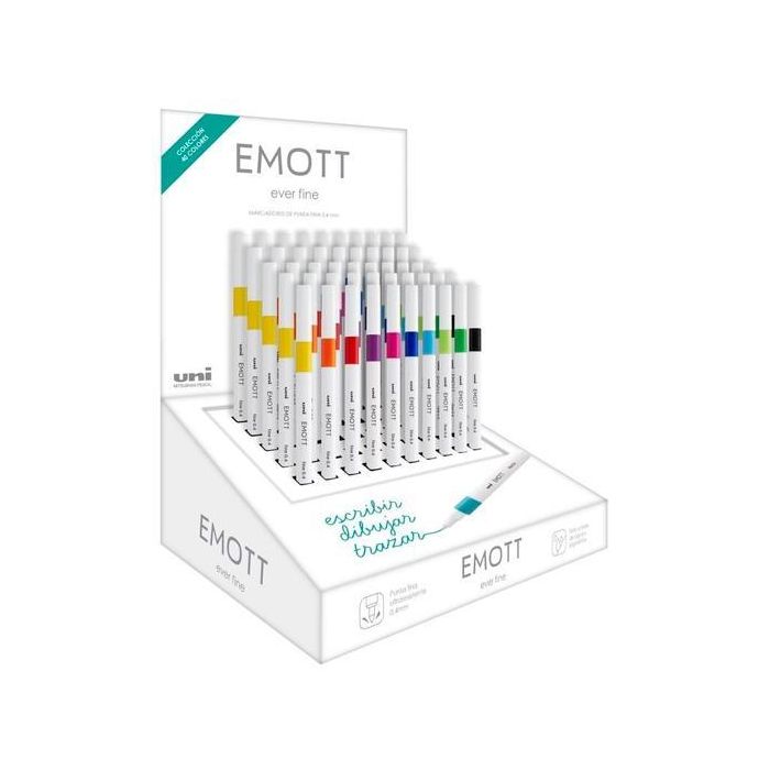 Uniball Emott Rotuladores De Escritura Y Dibujo 10 Colores Surtidos Expositor 50 Ud
