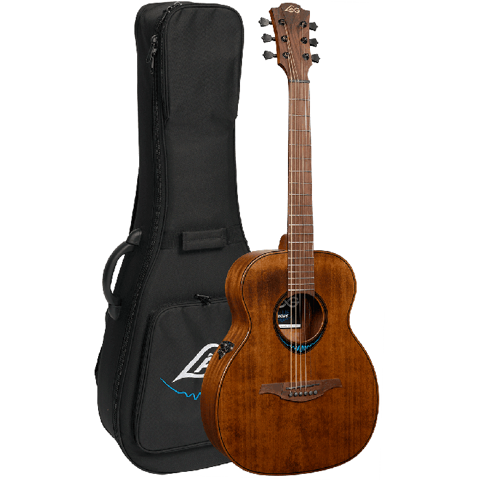 LAG Guitarra Acústica Travel A/E Blue Wave 1 Electroacústica Folk Cedro Rojo Macizo Color Marrón Natural Acabado Satinado 1