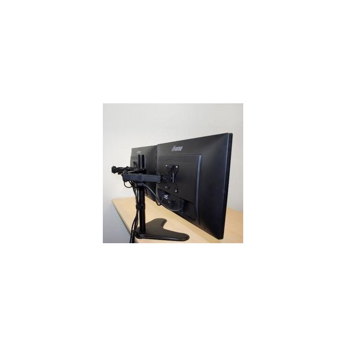 Ewent EW1536 Soporte para Mesa de 2 Monitores hasta 32 Pulgadas, VESA 75x75/100x100, Ajustable en Altura, Inclinación, Rotación y Giro, Ergonomico 1