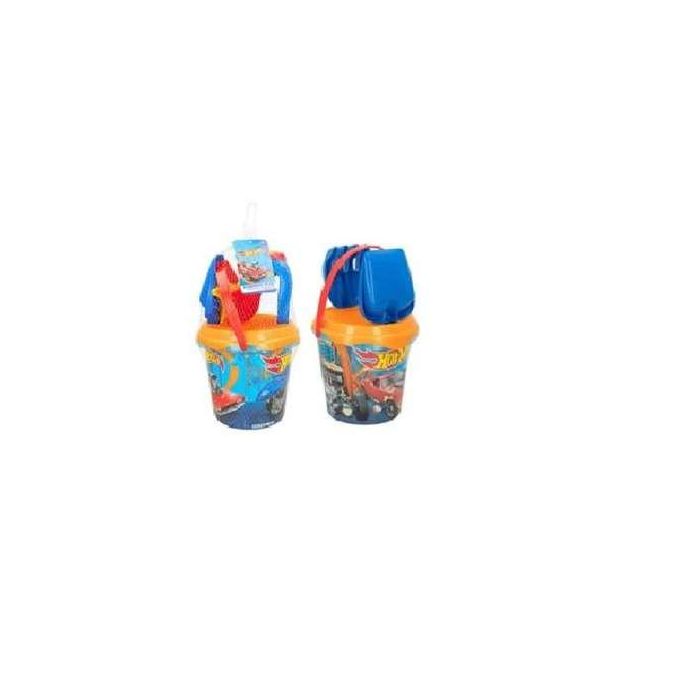 Color Baby Cubo de Playa Hot Wheels 18 cm con Cedazo, Pala, Rastillo y 2 Moldes en Red 2