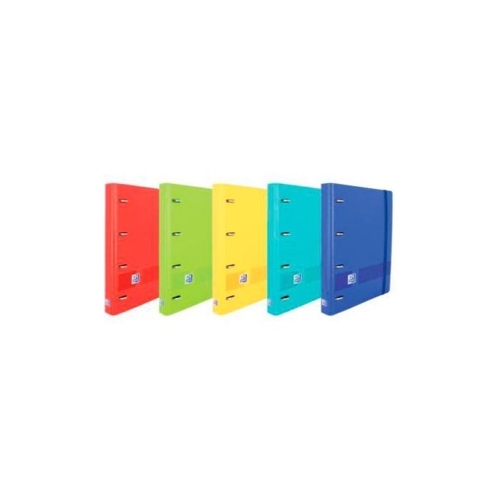 Oxford Carpeta 4 Anillas Europeanbinder Polyfoam A4+ Recambio 100H 5x5 Colores Vivos (Pack 10 Unidades) (10 Unidades)