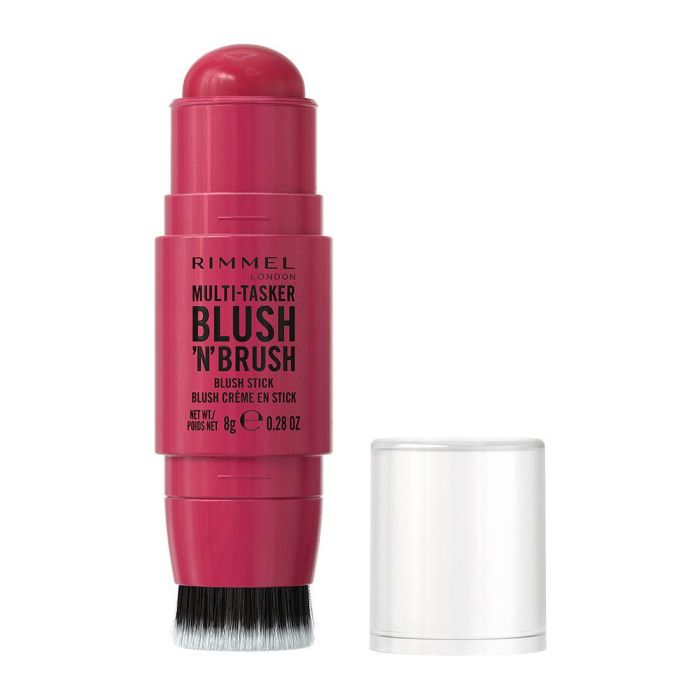 Rimmel London - MULTI-TASKER BLUSH 'N' BRUSH Stick Rubor con Brocha #200-Fushia Glam - 8 g 1