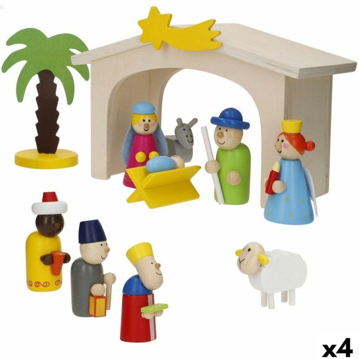 Belén de Navidad Woomax Madera plywood 23 x 16 x 11 cm (4 Unidades) Belén de Navidad Woomax Madera plywood 23 x 16 x 11 cm (4 Unidades)