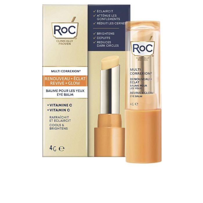 Roc Bálsamo Contorno de Ojos Revive & Glow, Anti Ojeras y Bolsas, Ilumina la Mirada con Vitamina C, 4 gr Roc Bálsamo Contorno de Ojos Revive & Glow, Anti Ojeras y Bolsas, Ilumina la Mirada con Vitamina C, 4 gr