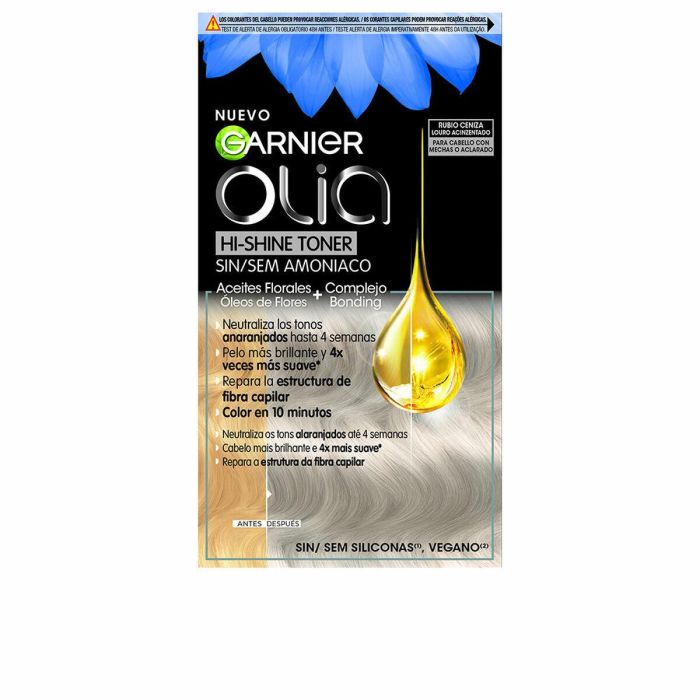 Garnier Olia Hi Shine Toner - Tinte semipermanente neutralizador de tonos, sin amoniaco, para cabello rubio, 3 piezas Garnier Olia Hi Shine Toner - Tinte semipermanente neutralizador de tonos, sin amoniaco, para cabello rubio, 3 piezas