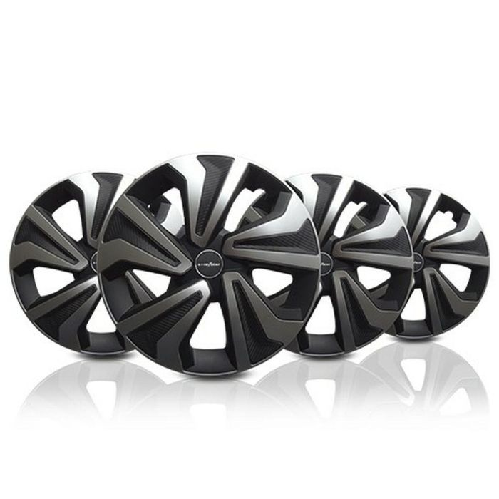 Tapacubos Goodyear GOD9085 Negro Bicolor Plata 15" (4 Unidades)