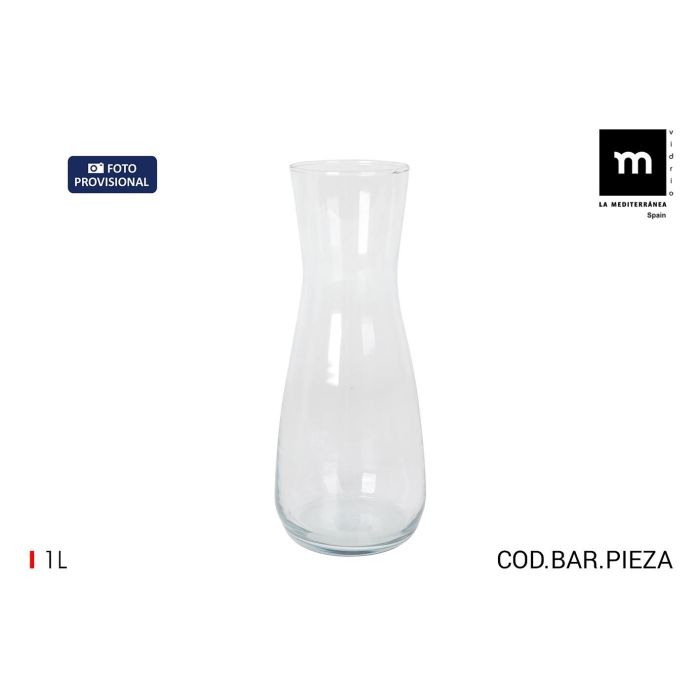 Inde Decantador Olea para vino o aceite, botella de cristal de 1 L (7.6 x 10 x 25 cm) (6 Unidades)