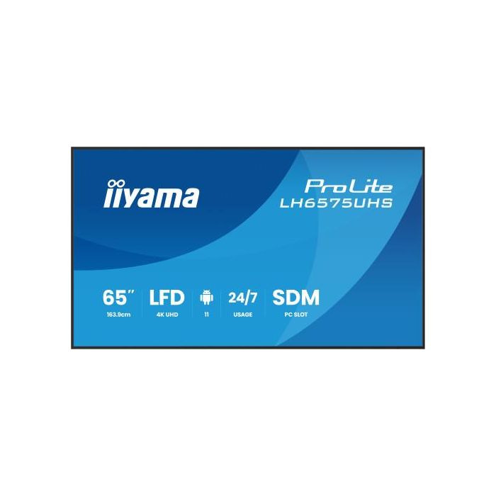 Monitor Iiyama 65" (Lh6575Uhs-B1Ag)3840X2160, Uhd Ips Panel, Operacion 24/7 500Cd/M, Landscape Portrait, Signal Failover, Speakers 2X 10W, Multiple Inputs (Dvi-I (Vga),Hdmi 3X, Dp-Out ,Usb 2.0 X2, Wifi, Lan, Media Play Usb Port, Control Lan/Rs232 0 Monitor Iiyama 65" (Lh6575Uhs-B1Ag)3840X2160, Uhd Ips Panel, Operacion 24/7 500Cd/M, Landscape Portrait, Signal Failover, Speakers 2X 10W, Multiple Inputs (Dvi-I (Vga),Hdmi 3X, Dp-Out ,Usb 2.0 X2, Wifi, Lan, Media Play Usb Port, Control Lan/Rs232 0