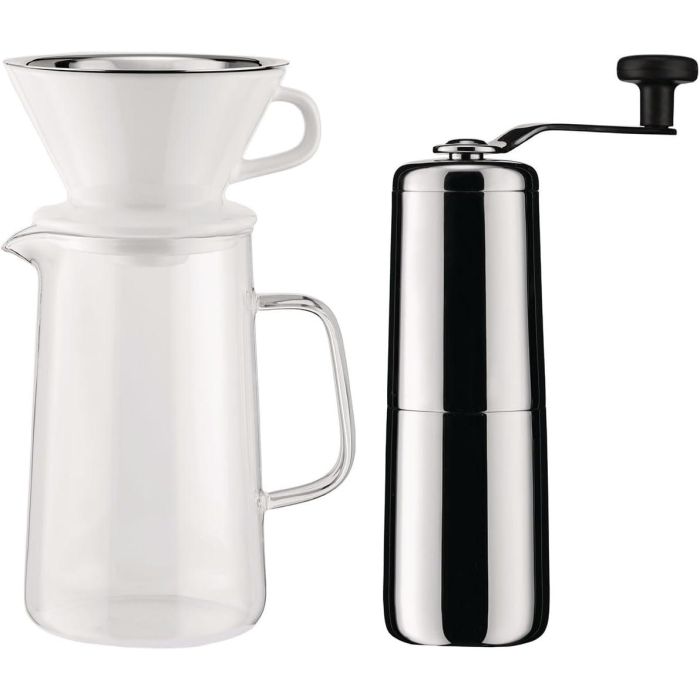 Alessi KT01SET Set de 2 Piezas para Café de Goteo Lento con Jarra y Molinillo, Diseño Minimalista