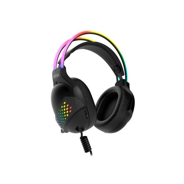Krom NXKROMKLAIM Auriculares Gaming Klaim Diadema con Micrófono Omnidireccional Drivers 50mm RGB Rainbow USB A y Jack 3.5mm Negro 2 Krom NXKROMKLAIM Auriculares Gaming Klaim Diadema con Micrófono Omnidireccional Drivers 50mm RGB Rainbow USB A y Jack 3.5mm Negro 2