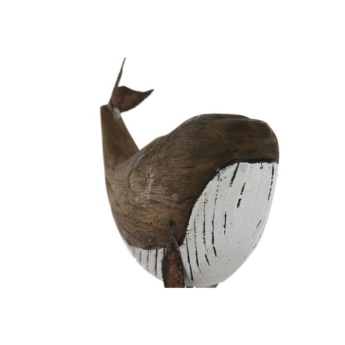 DKD Home Decor Figura Marron Blanco 6.5 x 26 x 29 cm (2 Unidades) Paulownia Metal