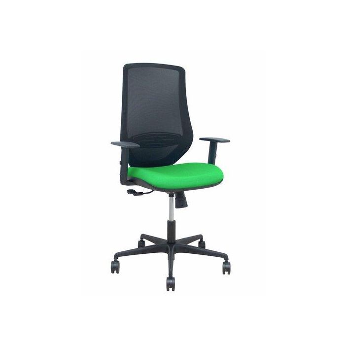 Silla Piqueras Y Crespo Mardos Brazos Regulables Ergonomica Mecanismo Basculante Respaldo Malla Negra Asiento Tapizado Bali Verde
