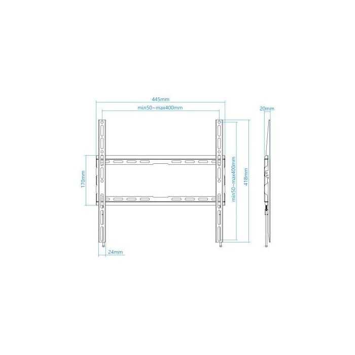 Tooq Soporte Pared TV Fijo LP1070F-B para Pantallas de 32-70" hasta 45kg 2