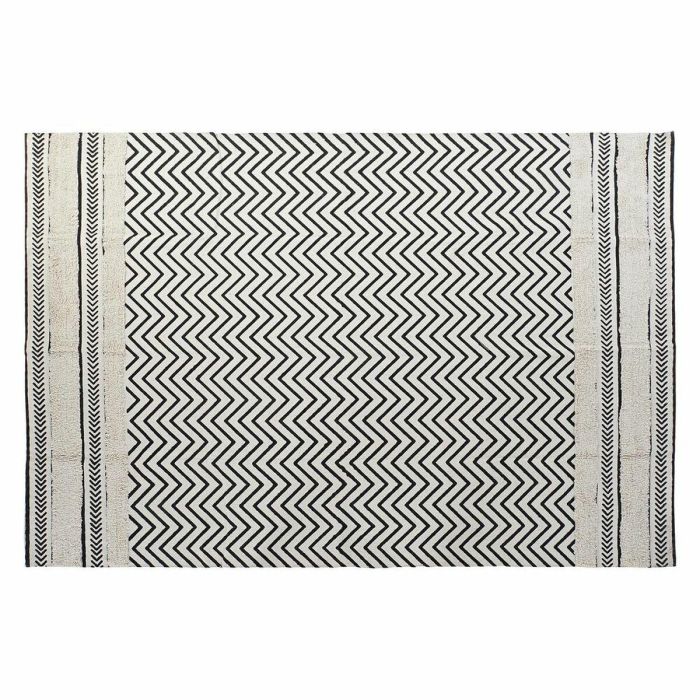 DKD Home Decor Alfombra Scandi Zig Zag Negra y Blanca de Poliéster 226x160 cm, 0.7 cm de Grosor, 1000 gsm 0 DKD Home Decor Alfombra Scandi Zig Zag Negra y Blanca de Poliéster 226x160 cm, 0.7 cm de Grosor, 1000 gsm 0