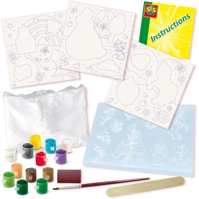 Moldura y pintura - Lienzos para pintar princesas 3x - Pasatiempos creativos - SES CREATIVE - Realiza 3 cuadros de princesas. 4 Moldura y pintura - Lienzos para pintar princesas 3x - Pasatiempos creativos - SES CREATIVE - Realiza 3 cuadros de princesas. 4