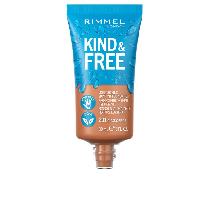 Rimmel London Base de Maquillaje Kind & Free Skin Tint Foundation Tono #201-classic beige 30 ml 1