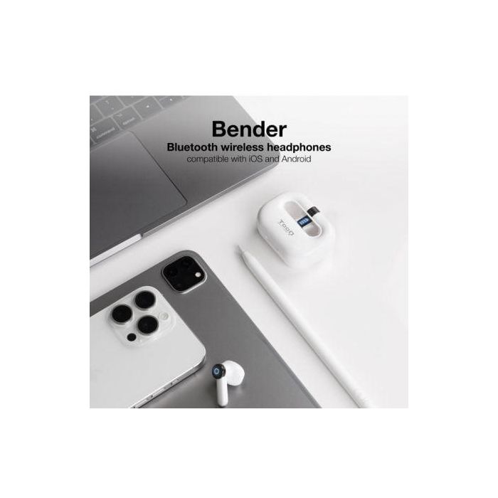 Auriculares Bluetooth TooQ Bender TQBWH-0031W con estuche de carga/ Autonomía 4h/ Blancos 1 Auriculares Bluetooth TooQ Bender TQBWH-0031W con estuche de carga/ Autonomía 4h/ Blancos 1