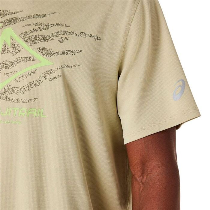Camiseta de Manga Corta Hombre Asics Fujitrail Logo Beige 42 2