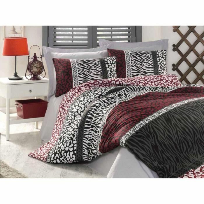 Juego de Cama ASI8681875492156 - Funda Nórdica 220x240 cm + 2 Fundas Almohada 60x60 cm - 100% Algodón Reforzado - Rojo 2