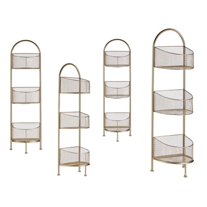 Estantería Metálica Ovalada 3 Pisos Champagne Giftdecor 21.2x97x28.5 cm Oro (4 Unidades) Estantería Metálica Ovalada 3 Pisos Champagne Giftdecor 21.2x97x28.5 cm Oro (4 Unidades)