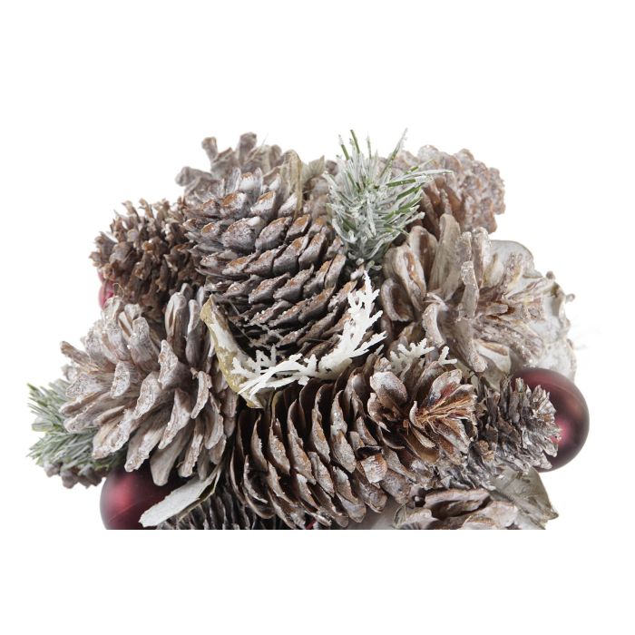 DKD Home Decor Set de 6 Bolas de Navidad para Decoración Temática Alpina con Piñas Naturales Blanco Rojo 14x14x14 cm 1 DKD Home Decor Set de 6 Bolas de Navidad para Decoración Temática Alpina con Piñas Naturales Blanco Rojo 14x14x14 cm 1