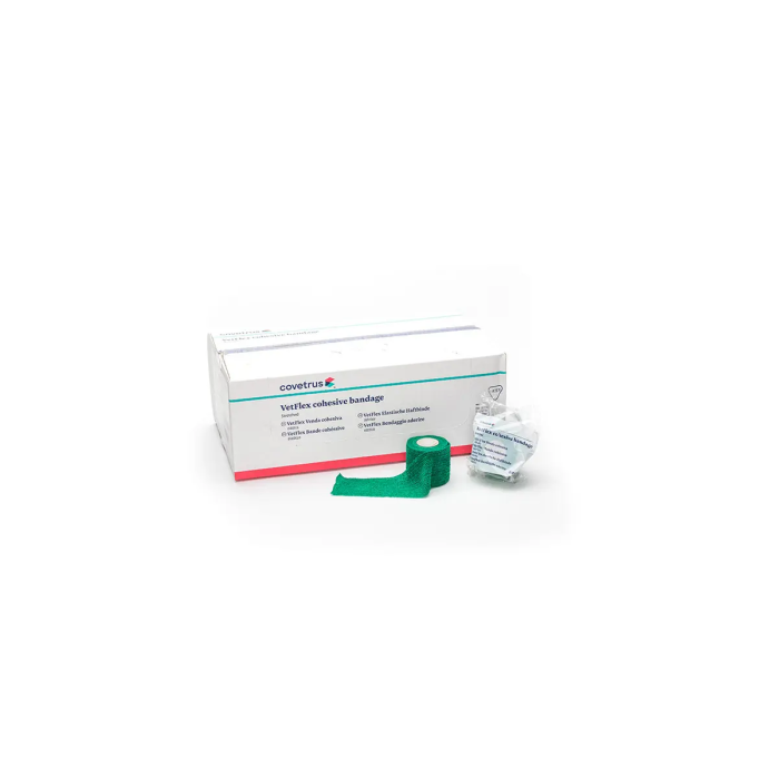Covetrus Venda Cohesiva Superior 7,5 cm x 4,5 m Verde - Vendaje Autoadherente, Ligero, Flexible y Desgarrable a Mano