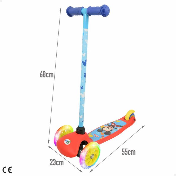 Patinete Scooter Mickey Mouse Goma Metal Plástico 3