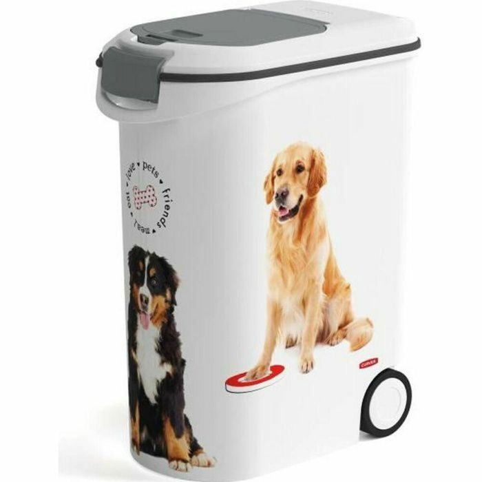 Curver Love pets 20 Kg Contenedor de croquetas para perros Blanco con pala y cierre hermético