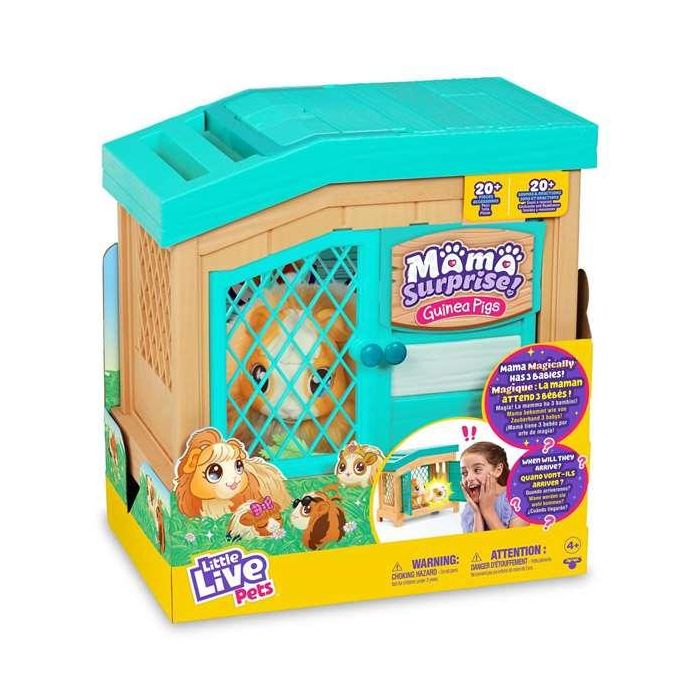 Little Live Pets Cobaya Mamá Interactiva con Casa de Lujo, +20 Sonidos y 3 Crías Bebés Sorpresa Recién Nacidas 33 cm 4