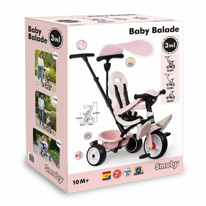 Smoby SMO7600741404 Triciclo de Paseo para Bebés Rosa 11 Smoby SMO7600741404 Triciclo de Paseo para Bebés Rosa 11