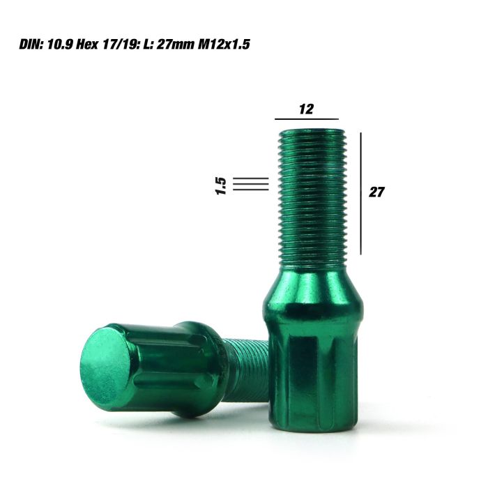 Set Tuercas OMP 27 mm Verde 20 uds M12 x 1,50 7 Set Tuercas OMP 27 mm Verde 20 uds M12 x 1,50 7