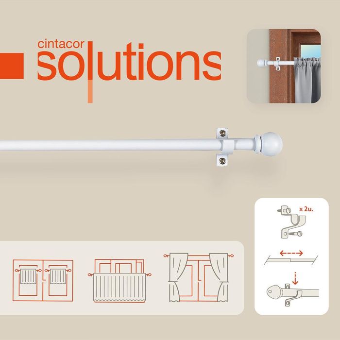 Cintacor Portavisillo Deco Esfera Blanco 70-120cm Extensible Incluye Tornillos 2