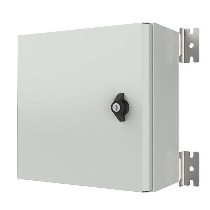 Lanview Caja de pared IP65 con placa de montaje, 300x300x150mm, Blanca, Resistente al agua y polvo