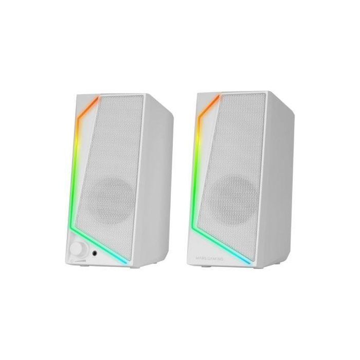 Mars Gaming Altavoces MS72W 15W 2.0 Blancos con Iluminación RGB Flow 1