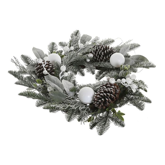 Corona Navidad Alpina DKD Home Decor Verde Blanco 15 x 50 x 50 cm (2 Unidades) 2 Corona Navidad Alpina DKD Home Decor Verde Blanco 15 x 50 x 50 cm (2 Unidades) 2