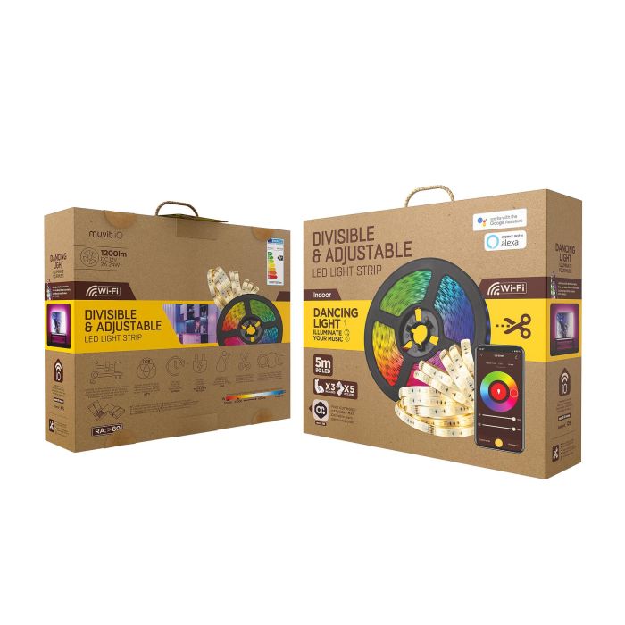 Tiras LED Muvit iO Negro Multicolor Dorado F 5 m 4