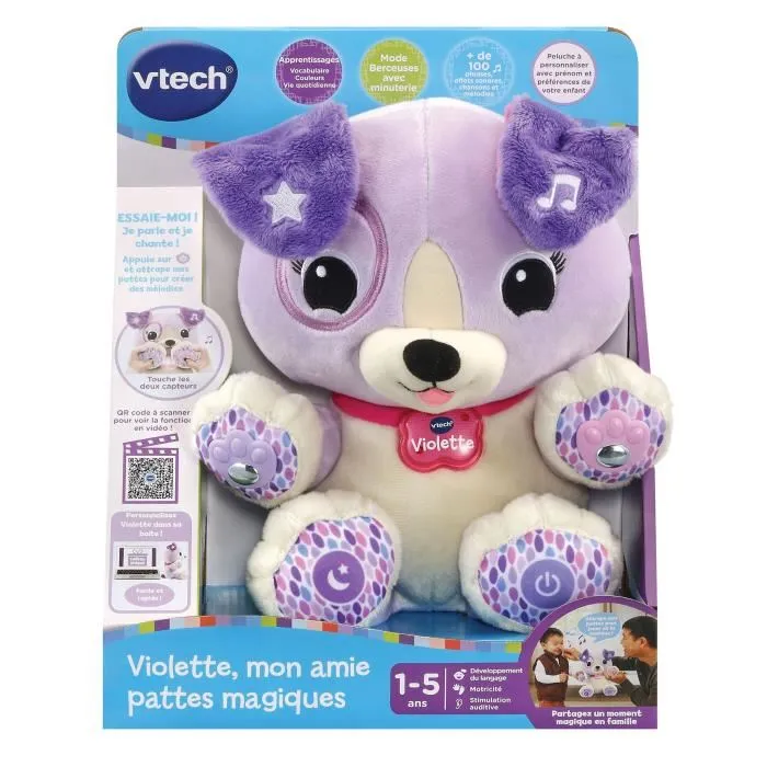 Vtech Violeta, mi amigo Magic Paws Peluche Interactivo para Primeros Aprendizajes 2 Vtech Violeta, mi amigo Magic Paws Peluche Interactivo para Primeros Aprendizajes 2