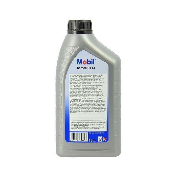 Contenedor de aceite de motor - MOBIL - M-GARDEN 4T SAE30 - 1 L - 4 estaciones 2