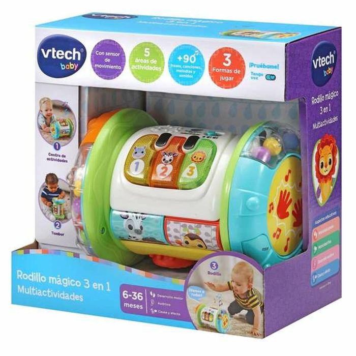 Vtech Rodillo mágico 3 en 1 Multiactividades con 3 botones LED de colores, luces y sonidos para bebés de 6 a 36 meses, 25x15x24,1cm 3 Vtech Rodillo mágico 3 en 1 Multiactividades con 3 botones LED de colores, luces y sonidos para bebés de 6 a 36 meses, 25x15x24,1cm 3