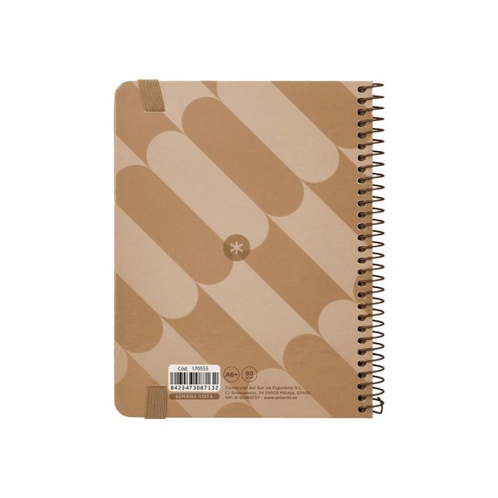 Agenda Espiral Antartik Pattern A6+ 2025 Semana Vista Color Rosa Nude Papel 80 gr 2