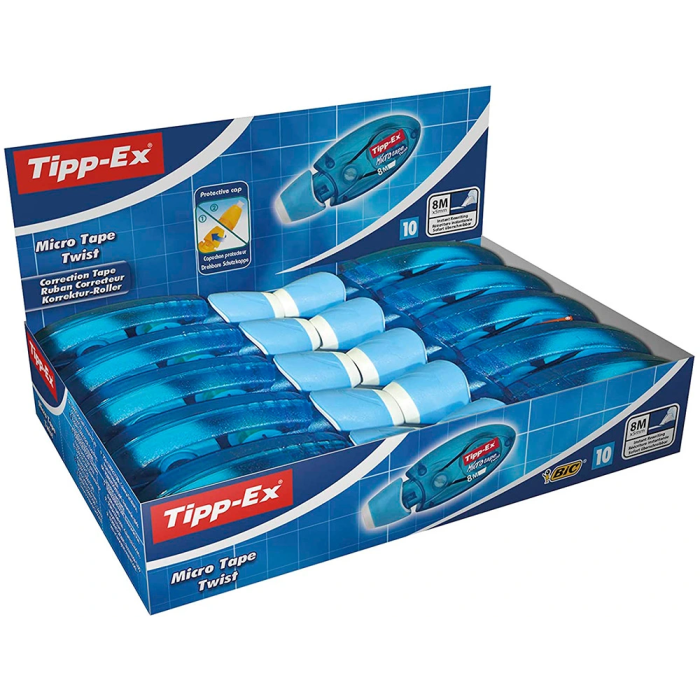 Tipp-ex Corrector Cinta Micro Tape Twist 5 mm x 8 mt Cabezal Rotativo Patentado Diseño Moderno Colores Divertidos Supercompacto 2